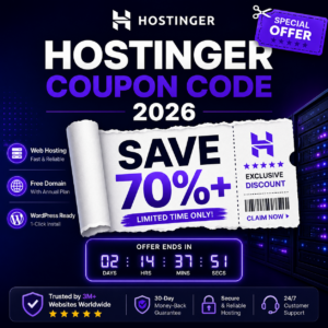 Hostinger Coupon Code 2026 — Save Up to 70% on Web Hosting